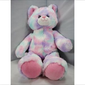 Build A Bear Plush Pastel Swirl Tie-dye Kitty Cat Pink Purple Blue